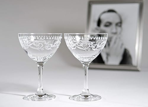 Miniatura 2 de HISTORY COMPANY Cole Porter "Opening Night" Crystal Champagne Cocktail Coupe - Juego de 2 piezas (colección de caja de regalo)