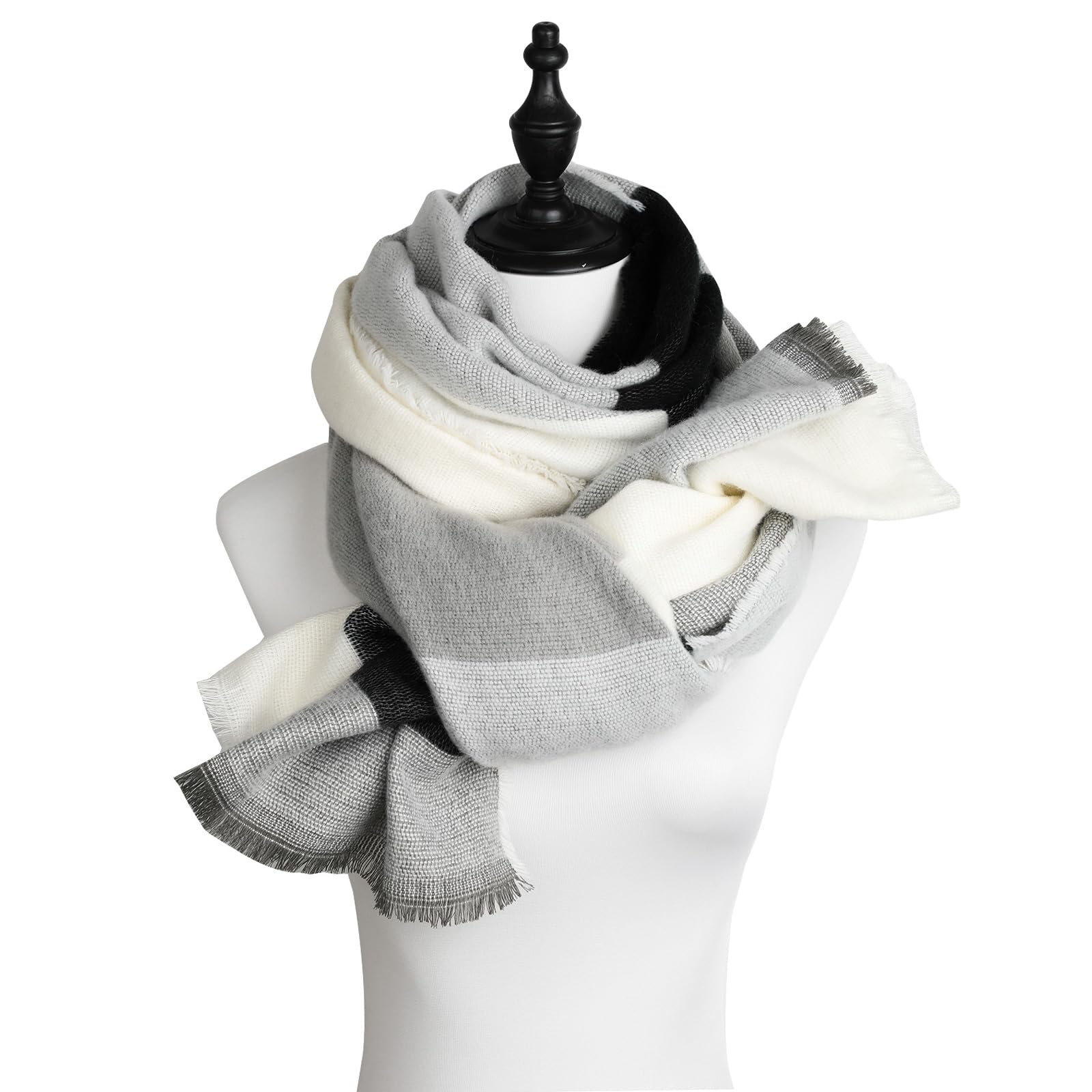 Superora Sciarpa Invernale Donna Cachemire Calda Stole Scialle Motivo a Lattice 200cm*70cm