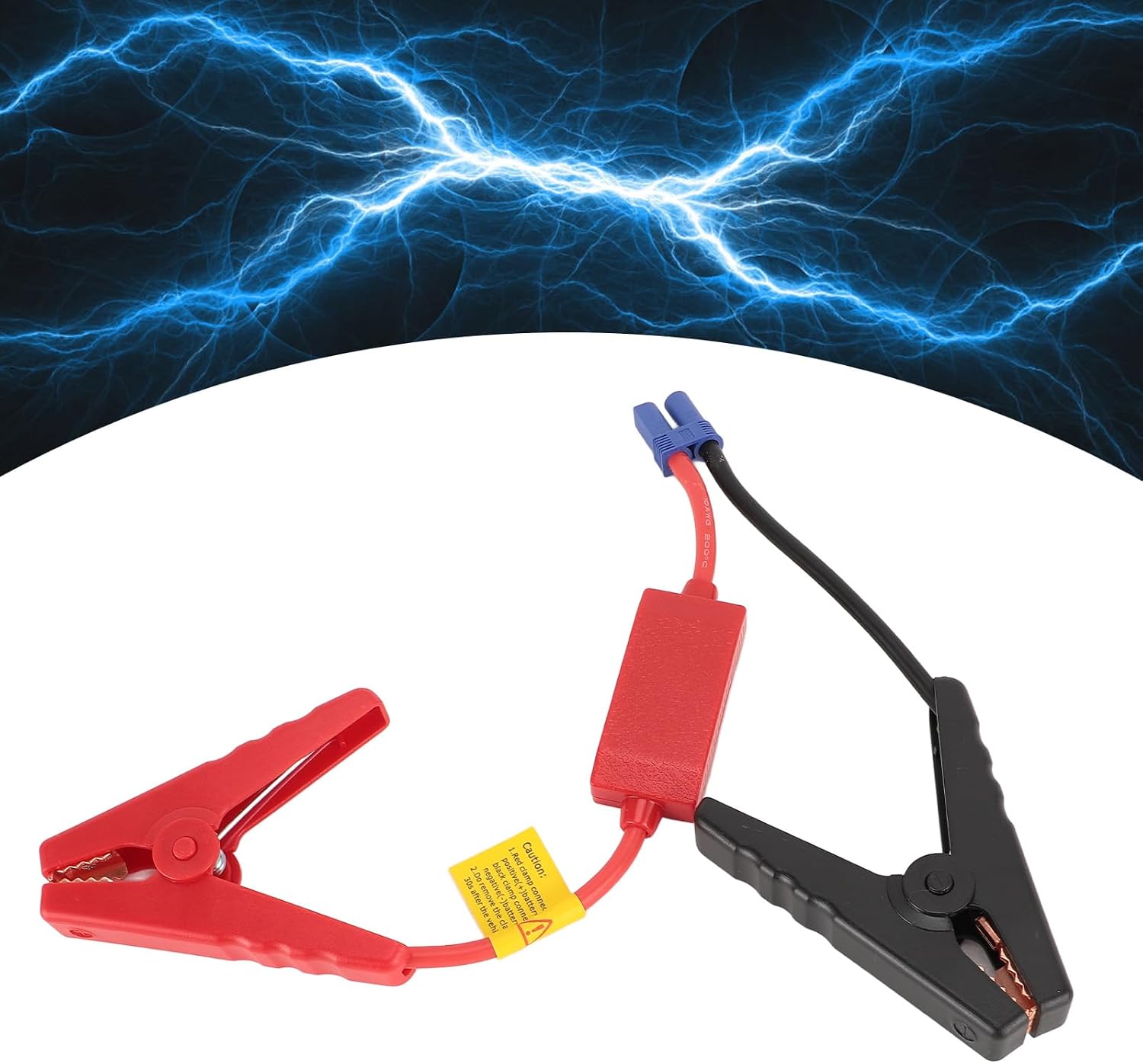 Jump Starter Cable with Battery Clamps, Replacement EC5 Male Connector Emergency Automotive Battery Booster Jumper Cable Clamp for 12V Portable Car Jump Starter (200A)