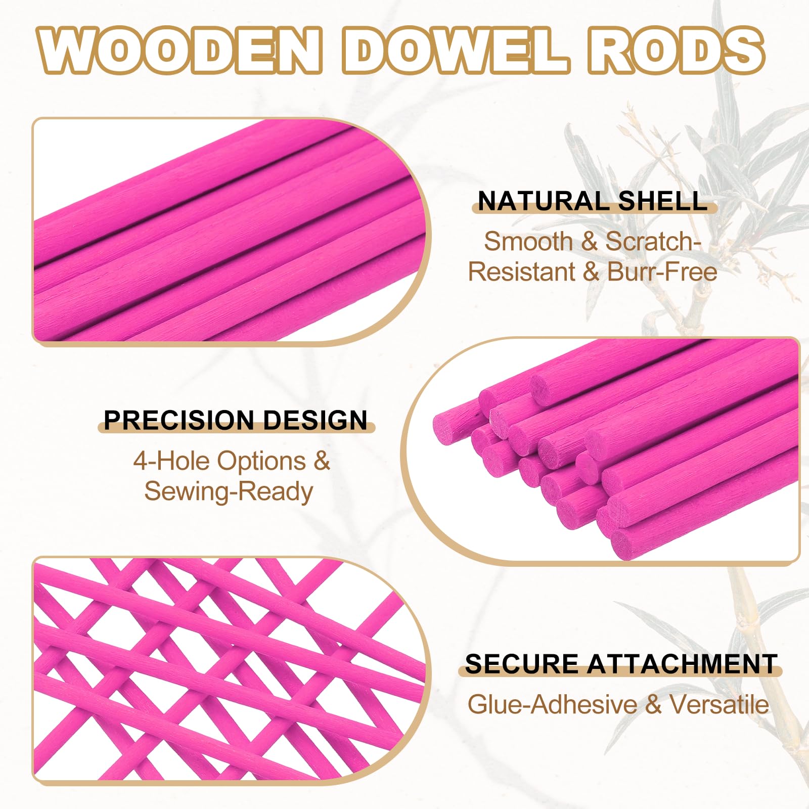 PATIKIL 50Pcs Wooden Dowel Rods - Image 3
