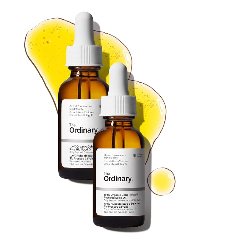 The Ordinary Óleo de semente de rosa mosqueta orgânico prensado a frio, 30 mL, pacote com 2