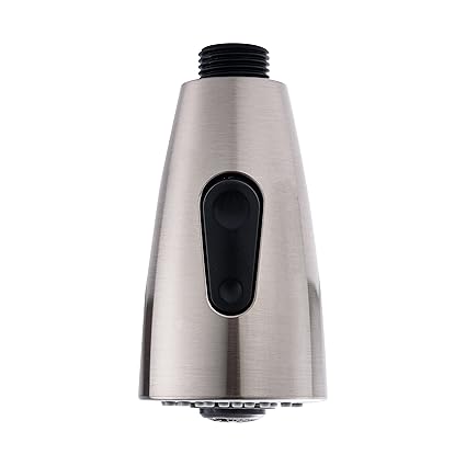 Kitchen Faucet Sprayer Head 3-Function Nozzle Spout G1/2 Connector Pull Down Pull Out Kitchen Tap Hose Sprayer Filter Sink Spray Head Replacement Part Brushed Nickel Black