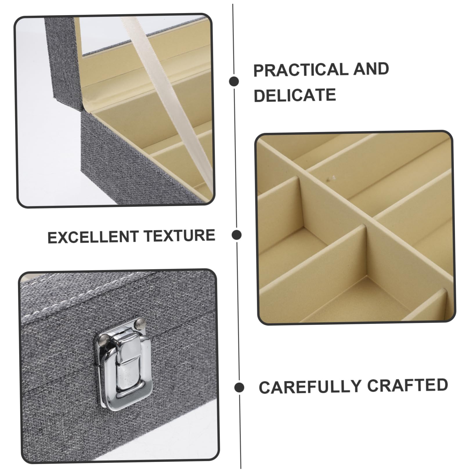 POPETPOP Caja para Guardar Gafas De Compartimentos Organizador De Gafas y Bandeja para Joyas