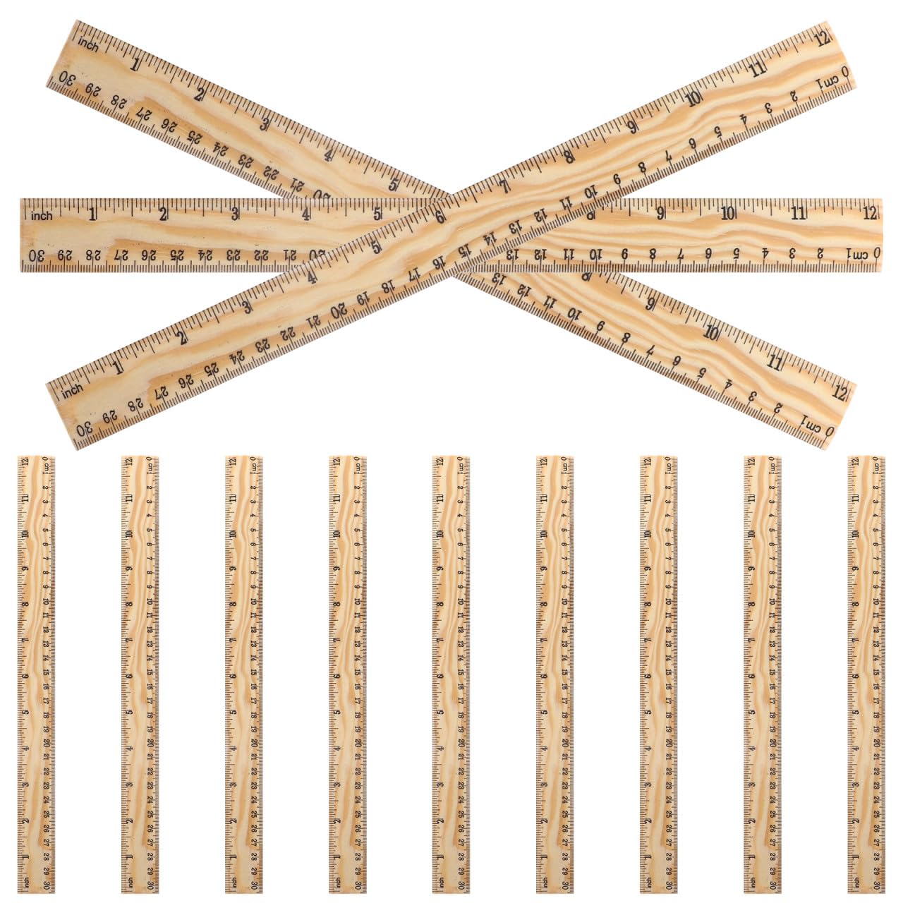26stücke Holzlineal Aus Bambus Diy-maßstab Nähwerkzeug Für Heimschneider Und Schneiderinnen Leicht Zu Verstauen Und Abzumessen