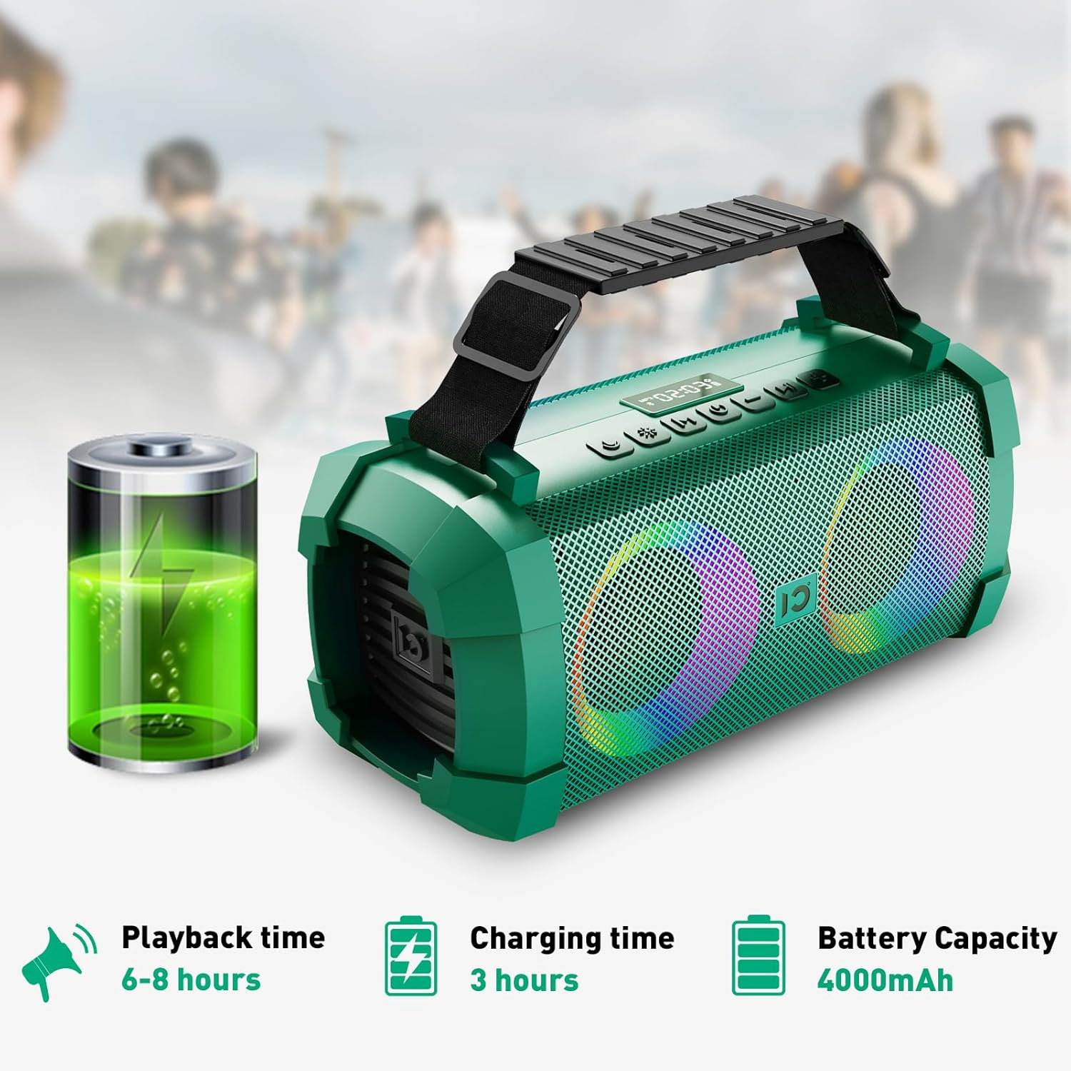 SHIDU 60W Portable Bluetooth Speaker with Wireless Microphone Party Microphone and Speaker Set for Outdoor, Bluetooth Boombox with 5 Lights /3 Sound Effects/UHF Microphone/Deep Bass/TF/U-Disk