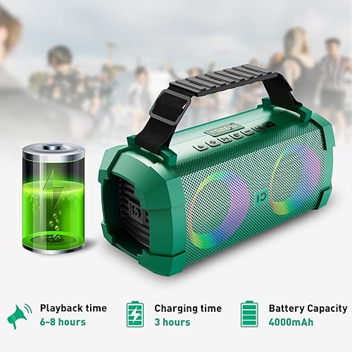 Miniatura 6 de SHIDU Altavoz Bluetooth portátil de 60 W con micrófono inalámbrico para fiesta y conjunto de altavoces para exteriores, Bluetooth Boombox con 5
