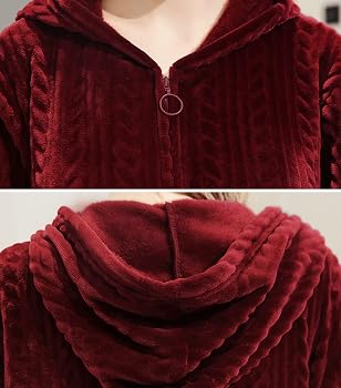 Westkun Vestaglia Pile Donna Uomo con Zip e Cappuccio Flanella Coppia