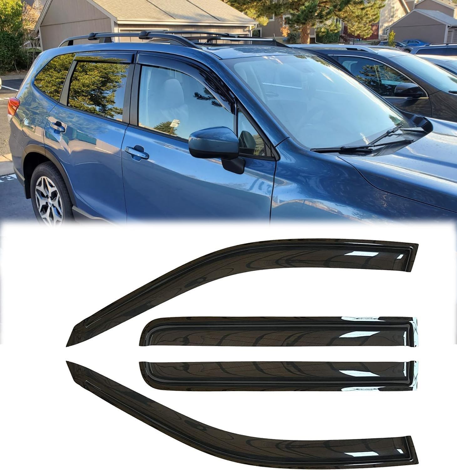 Rainproof Side Window Wind Deflectors for 2016-2020 Buick Envision, Tape-on Sun Rain Guard Sets,Nice Looking Window Visors for Cars,Vent Deflector for 2016-2020 Buick Envision 94773