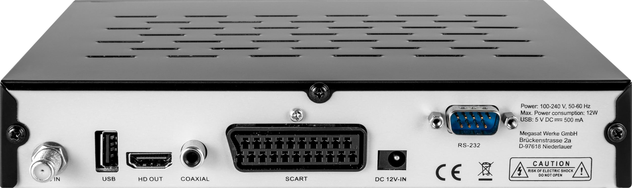 OM-20900M – HD Sat-Receiver (DVB-S/DVB-S2, USB Mediaplayer, Scart, HDMI, 4-stelliges Display, EPG, 2 × USB) – Schwarz