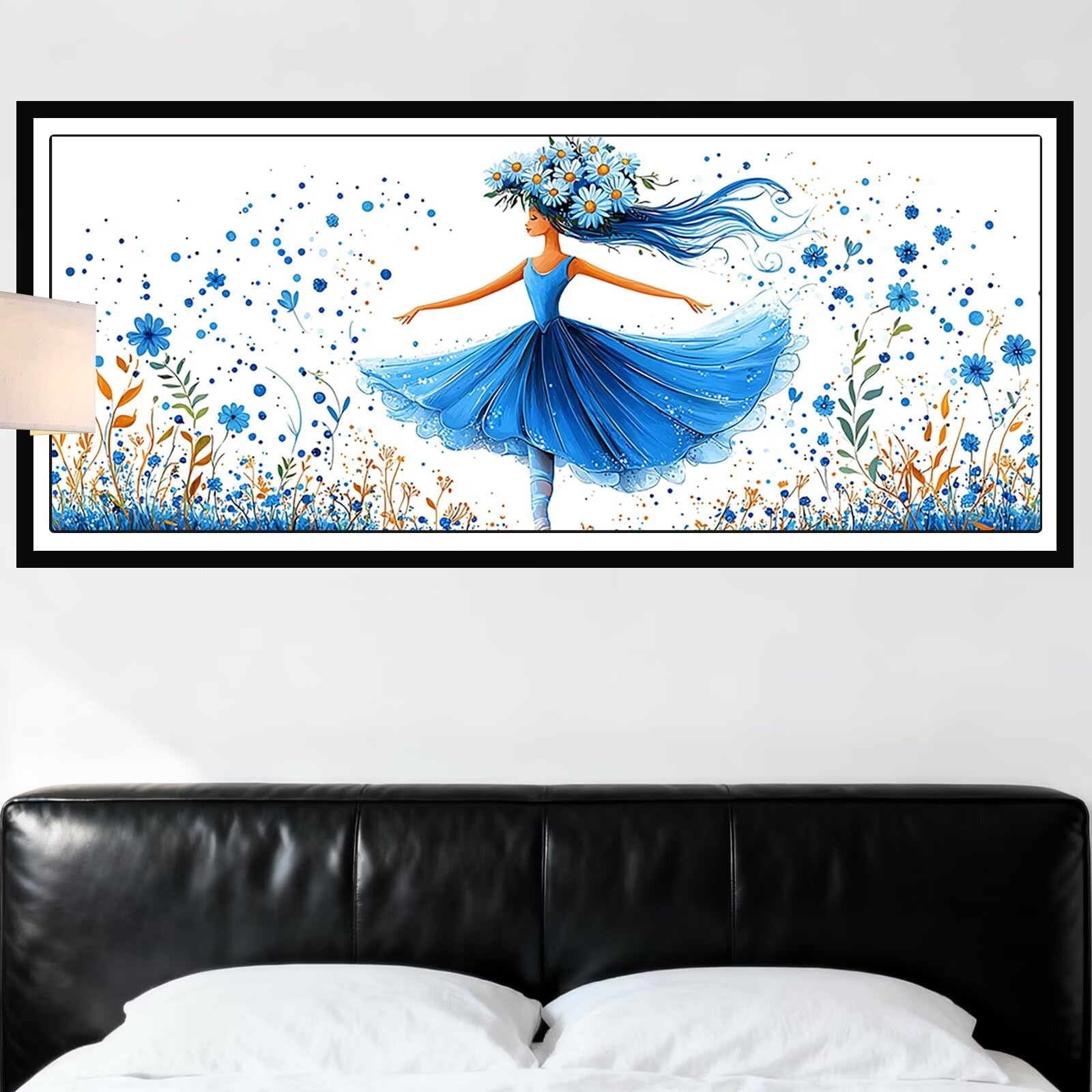 Malowanie według numerów Dorośli Balet 180x70cm XXL Malowanie według numerów Dorośli Kwiaty Zestaw, DIY Zestaw DIY Malowanie według numerów Zawiera pędzle i Pigment Akrylowy Prezent Kobieta Dekoracja