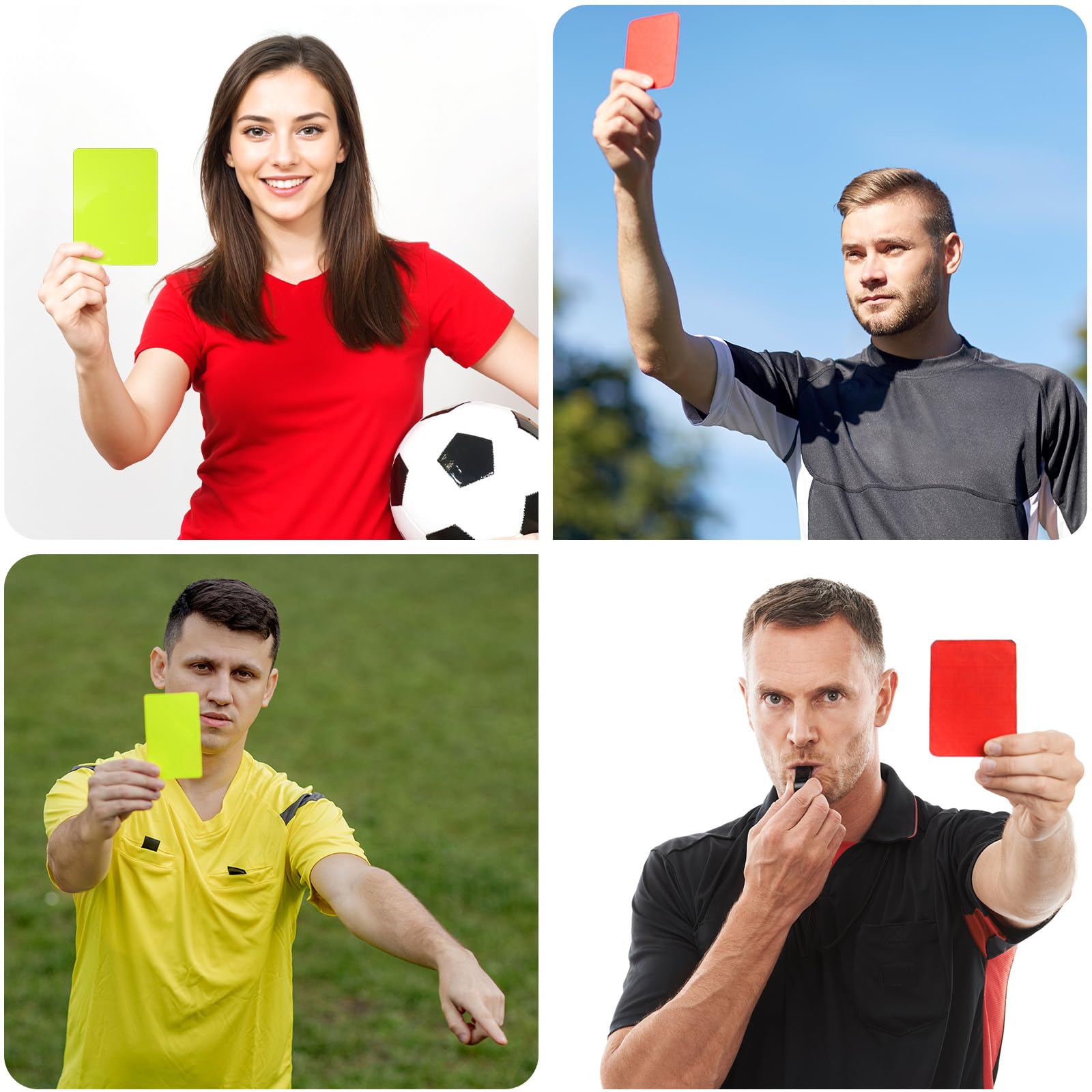 Qianyu Profesjonalne karty sędziego piłkarskiego, czerwone, żółte, ostrzegawcze, kary dla sędziego, akcesoria, ostrzeżenie, wyrzucenie, gra, karty sędziego, do treningu zawodów sportowych (10)
