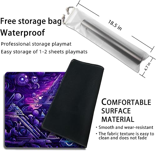 Miniatura 52 de MTG Playmat, Free Storage Bags, 24 x 14 Inches, TCG & Board Game Mat with Zones