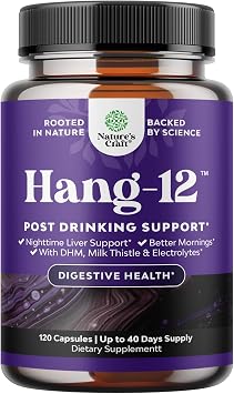Re-Hydration Pills for After Drinking Recovery - Complete Pre and Post Drinking Liver Detox DHM Supplement with Dihydromyricetin Milk Thistle Extract Prickly Pear & Electrolytes - 120 Count
