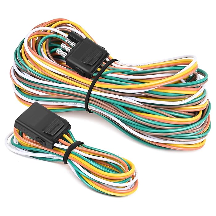 Buy Nilight 10039W 4 Pin Flat Trailer Wiring Harness Kit 18AWG 25Feet