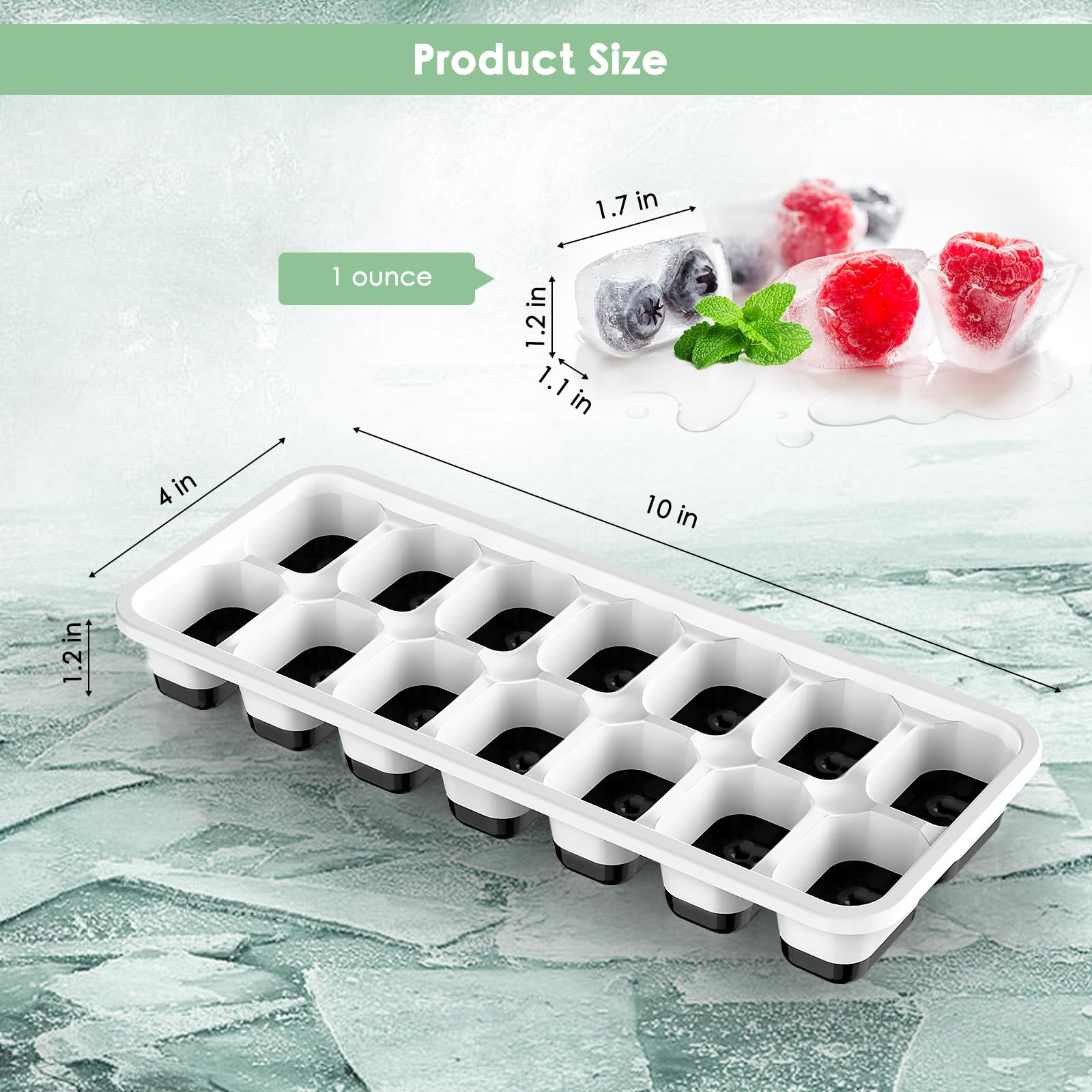 Eiswürfelform-Set Mit Deckel & Behälter – 4 Stück, BPA-frei, Stapelbar, Inkl. Eiszange & Schaufel