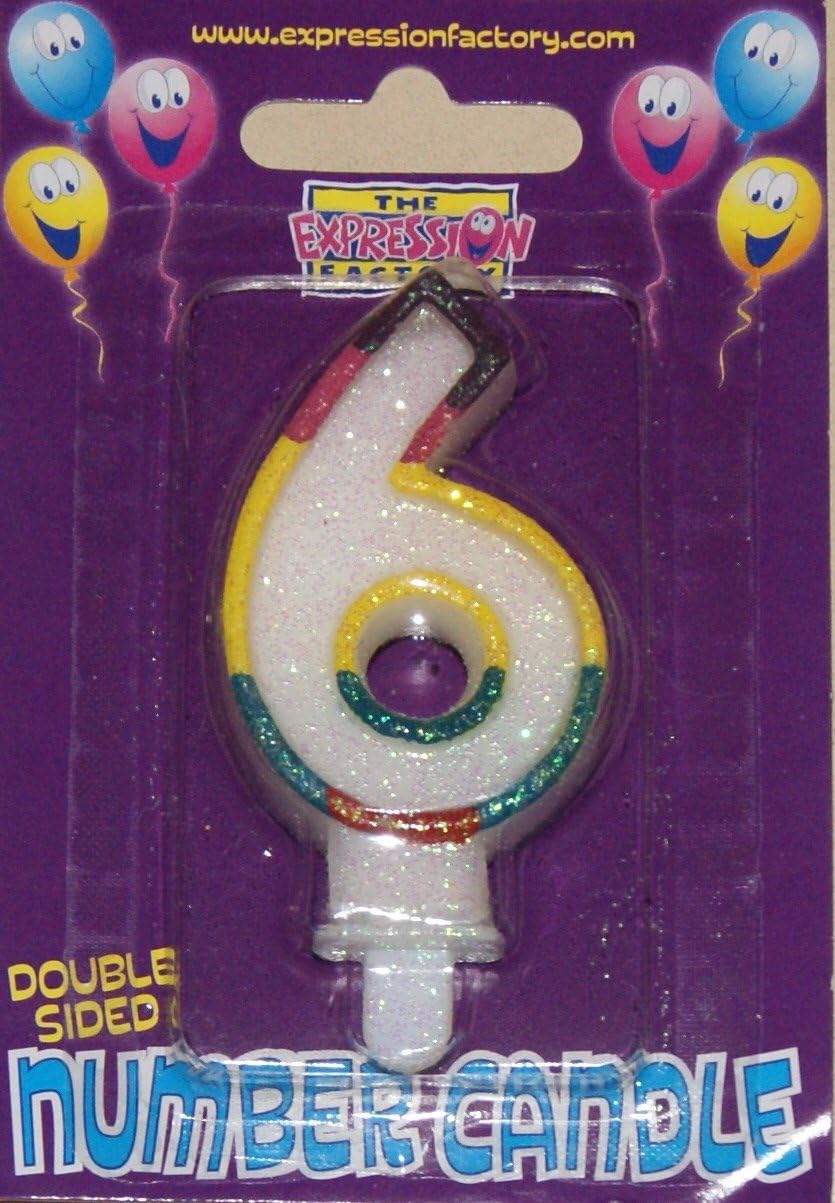 Double Sided 6th Birthday Cake Candle Amazon.co.uk Outlet