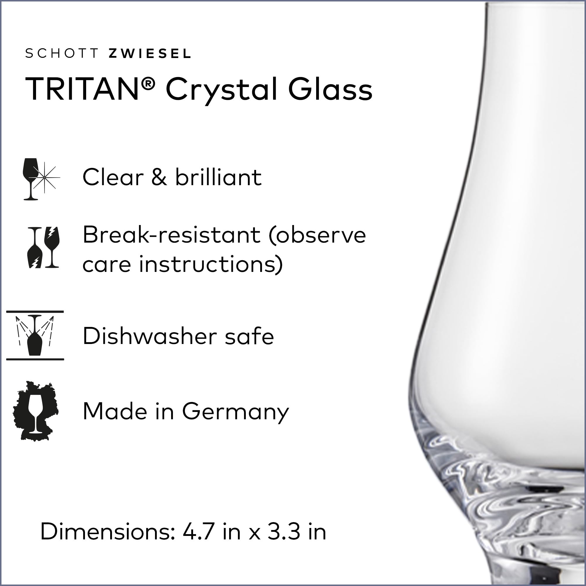Schott Zwiesel Cóctel de whisky olfatear copas para bar Conjunto de 6 10.9 oz Claro