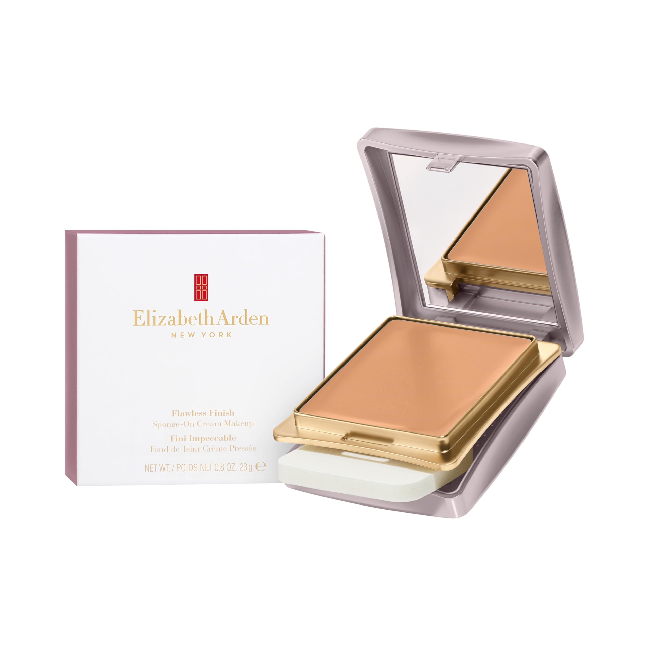 Elizabeth Arden - Flawless Finish Sponge-On Cream Makeup, Fondotinta Coprente in Crema dal Finish Luminoso, Formula Idratante con Diamond Powder e Microsfere, Fondotinta Compatto in Più Tonalità, 23g