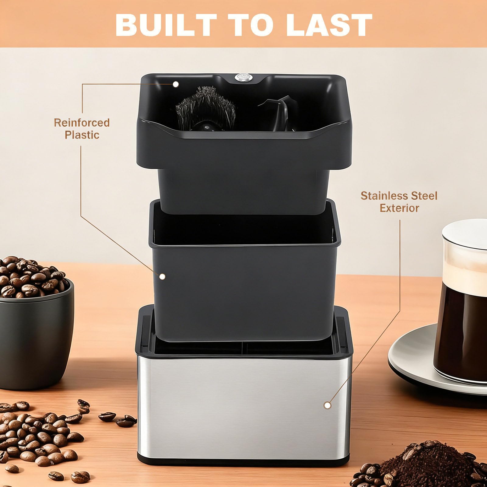 Caja eléctrica de café expreso, máquina automática de limpieza de suelo con 2 raspadores y 2 cabezales de cepillo para uso doméstico, cafetería y restaurante