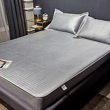 JAHH Three-piece Ice Silk Mat in Summer, Folding Mat, Air-conditioning Mat, Soft Mat for Dormitory, Machine Washable (Size : 1.5 m bed)