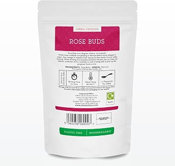 Pink Rose Buds Premium Loose Leaf Herbal Tea - Chiswick Tea Co - 100g