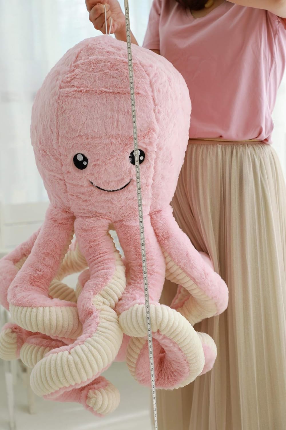 Cute Cartoon Octopus Stuffed Animals Octopus Plush Doll Toys Octopus Plushies Toys Gift Sea Stuffed Toys for Kids and Lovers Home Decor (Pink, 31.4-Inch)