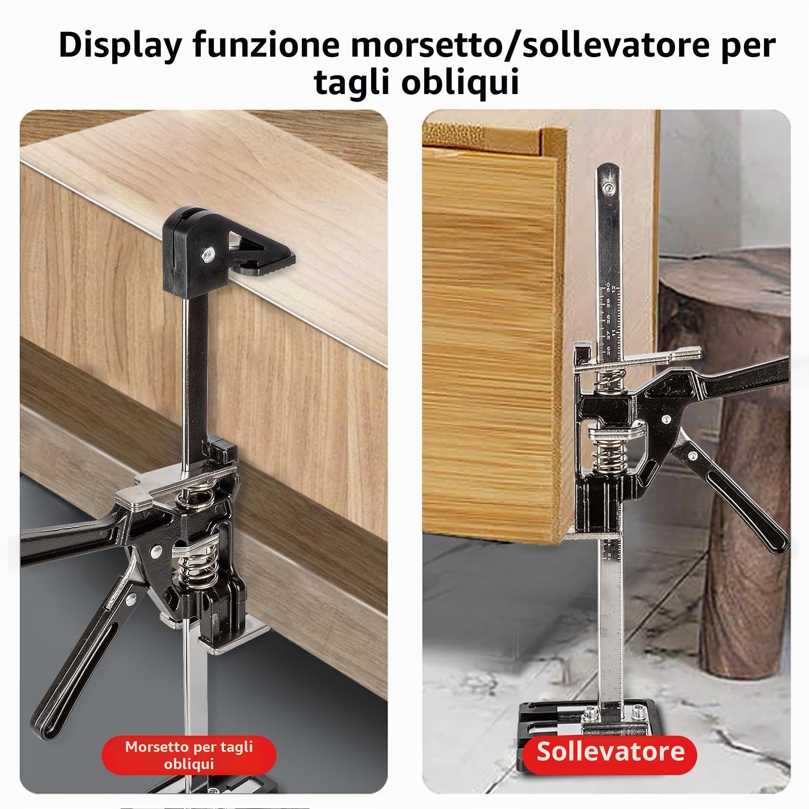 2 pezzi Sollevatore per Pannelli di Livellamento a Risparmio di Lavoro,400kg/880lbs,per Pavimenti, Porte, Installazione di Armadi, Sollevatori per Cartongesso, con Scala (39cm)