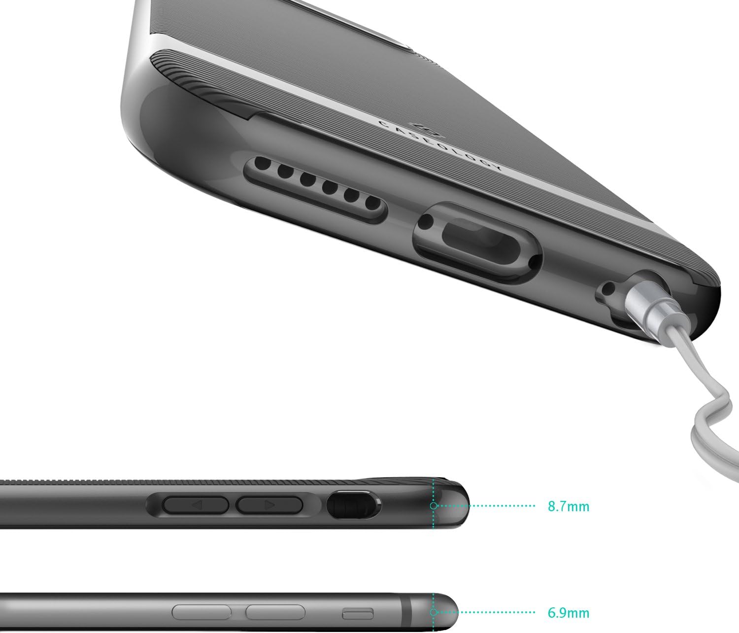 Caseology Wavelength for iPhone 6S Case (2015) / iPhone 6 Case (2014) - Stylish Grip Design - Black