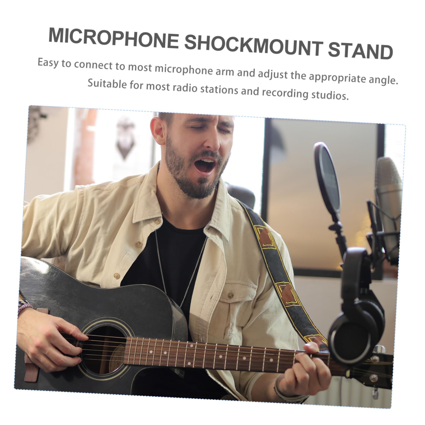 Toddmomy 3 Pcs Shockproof Mount Mic Holder Universal Mic Anti-vibration Suspension Rack Clamp for Broadcast Use