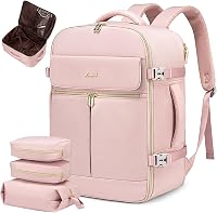 LOVEVOOK 40L Utazási Hátizsák Női Férfi Vízálló Laptop Hátizsák Repülőgép Fedélzeti Poggyász Rózsaszín 1