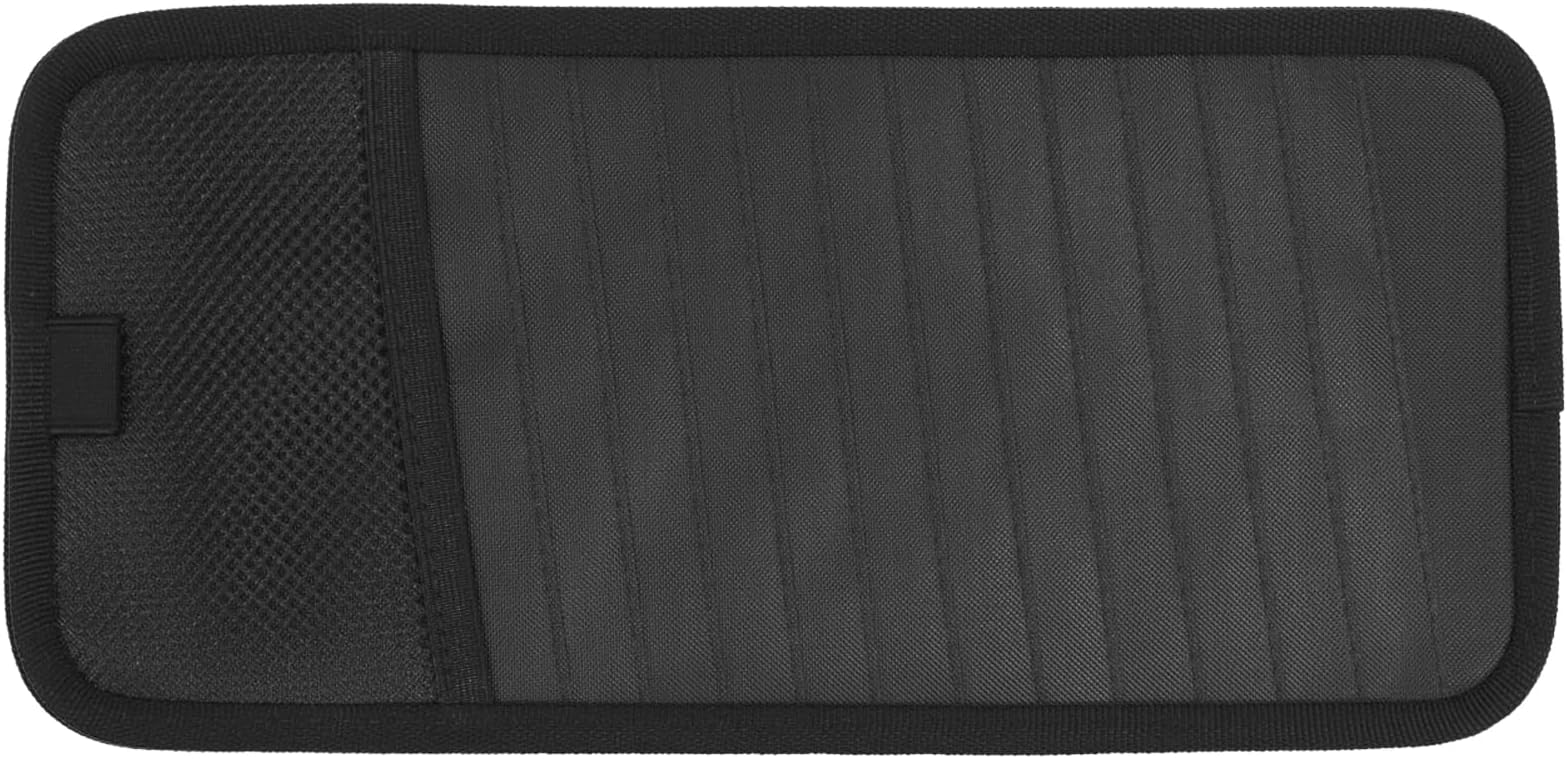 Sun Visor CD Holder, 12-Capacity Car Visor Organizer with DVD Sleeves and Mesh Pocket, Universal Visor Storage for Vehicle CD Case and Pen Holder Ergonomic Design (Black 1 Pcs)