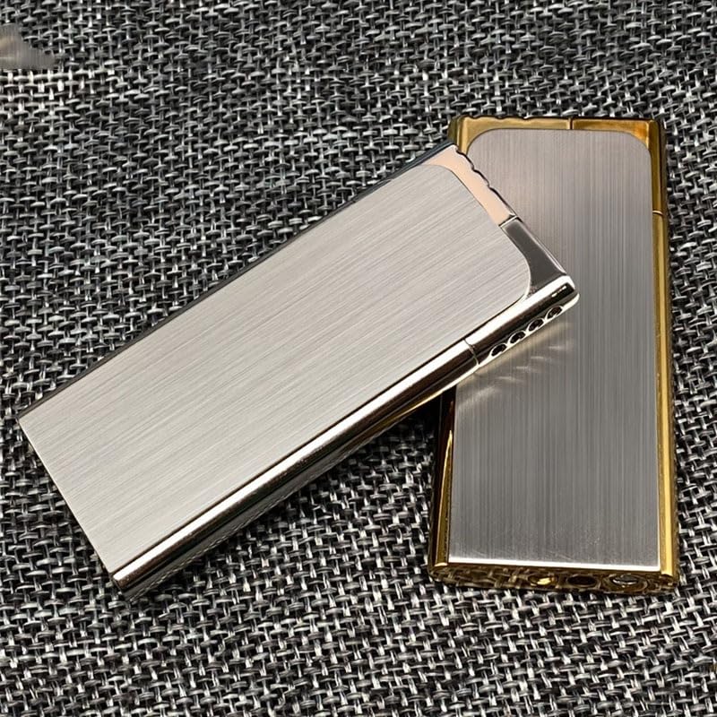Encendedor portátil de gas butano ultra delgado, plateado miniatura 5