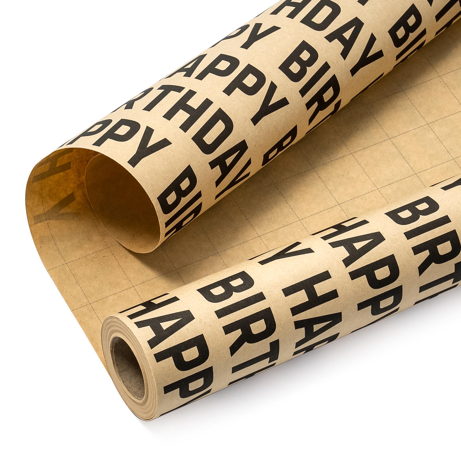 WRAPAHOLIC Rollo de papel de regalo de cumpleaños gigante, 30 pulgadas x 33 pies, papel de regalo de feliz cumpleaños negro para hombres y mujeres, celebración de fiesta