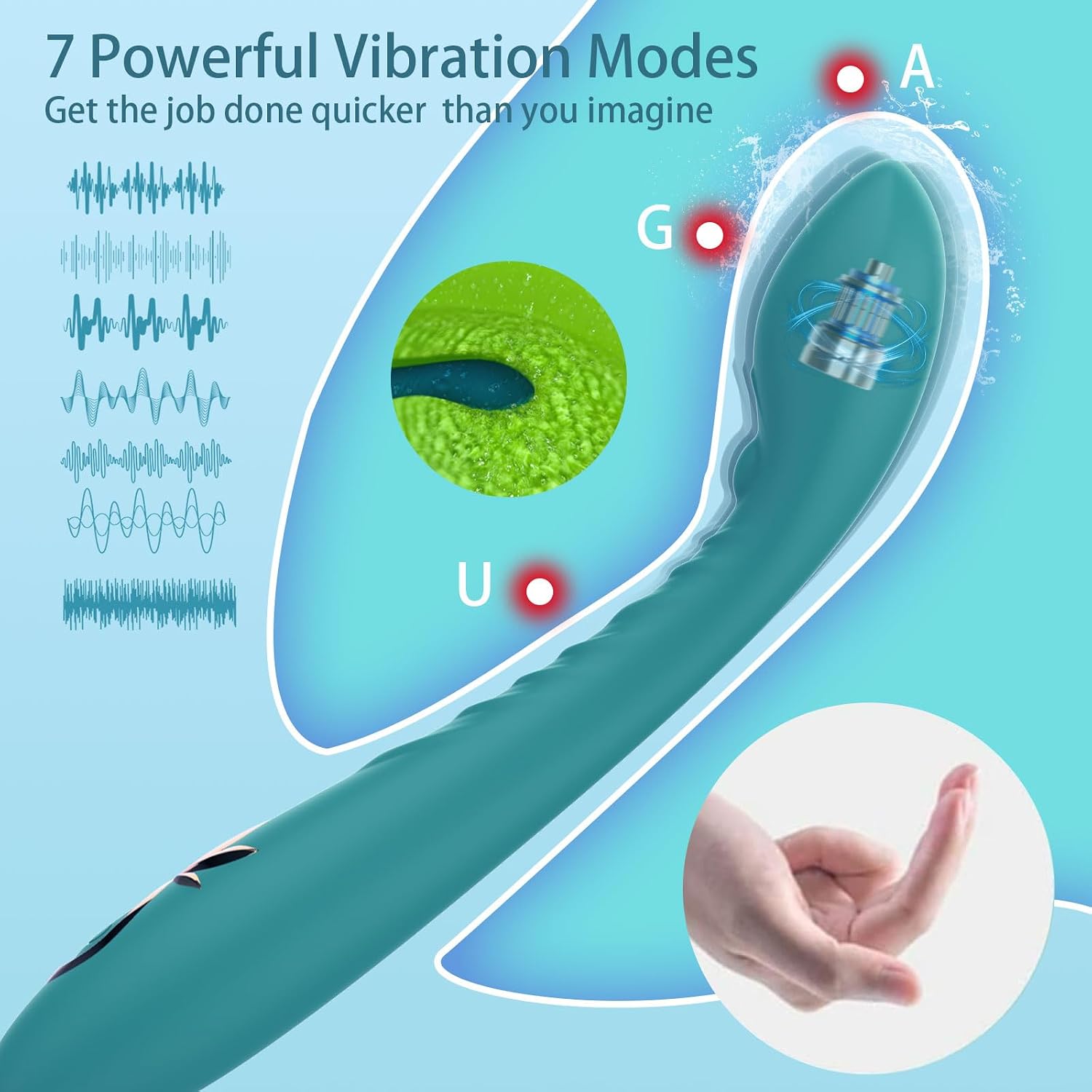 Clitoris G-Spot Vibrators for Women Pleasure - Adult Sex Toys Nipple Clitoral Anal Massager with 10 Powerful Vibrating Modes, Waterproof Finger Vaginal Stimulator Dildo Anal Toys for Couple