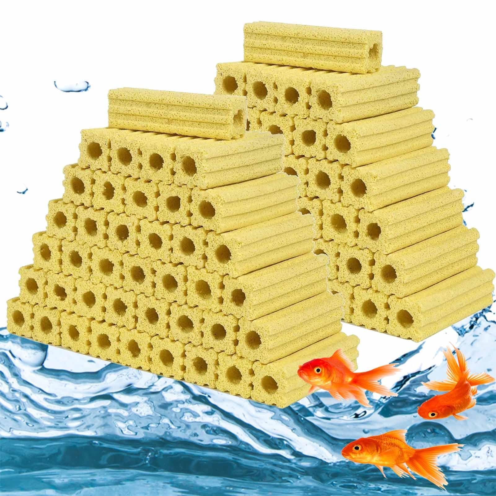200pcs Aquarium Filter Ceramic Media, matériaux de Filtration pour étang, Eau Propre, Accessoires pour Aquarium (6.2inch)