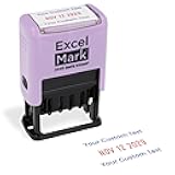 2445 Date Stamp with Text - Blue and Red Ink (Violet Mount, Custom)