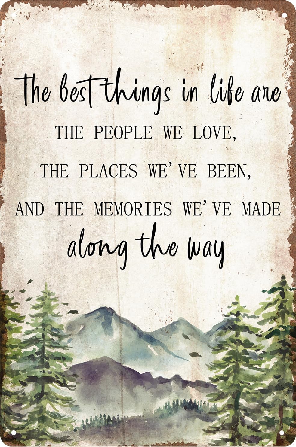 SMAZDFXX Inspirational Wall Art Poster, The Best Things in Life Vintage Metal Tin Signs, Retro Motivational Wall Decor Metal Iron Signs for Home Bedroom Cafes Bar Club Office 5.5"x8"