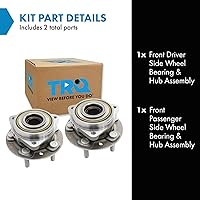 Vista 292 de TRQ Juego de 2 rodamientos de rueda trasera y conjunto de cubo con sensor ABS compatible con Ford Transit Connect 2014-2018