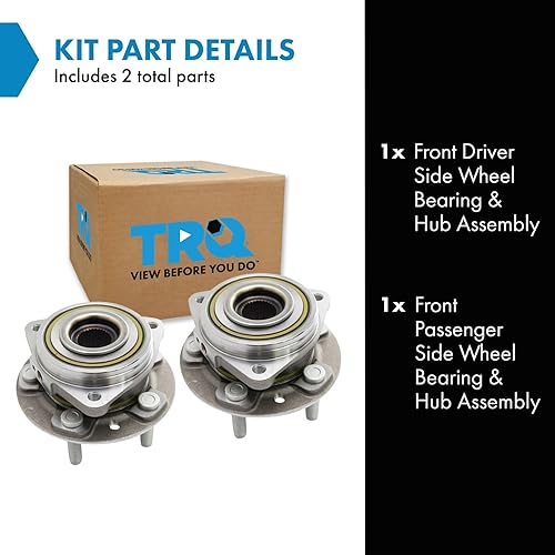 Vista 292 de TRQ Juego de 2 rodamientos de rueda trasera y conjunto de cubo con sensor ABS compatible con Ford Transit Connect 2014-2018