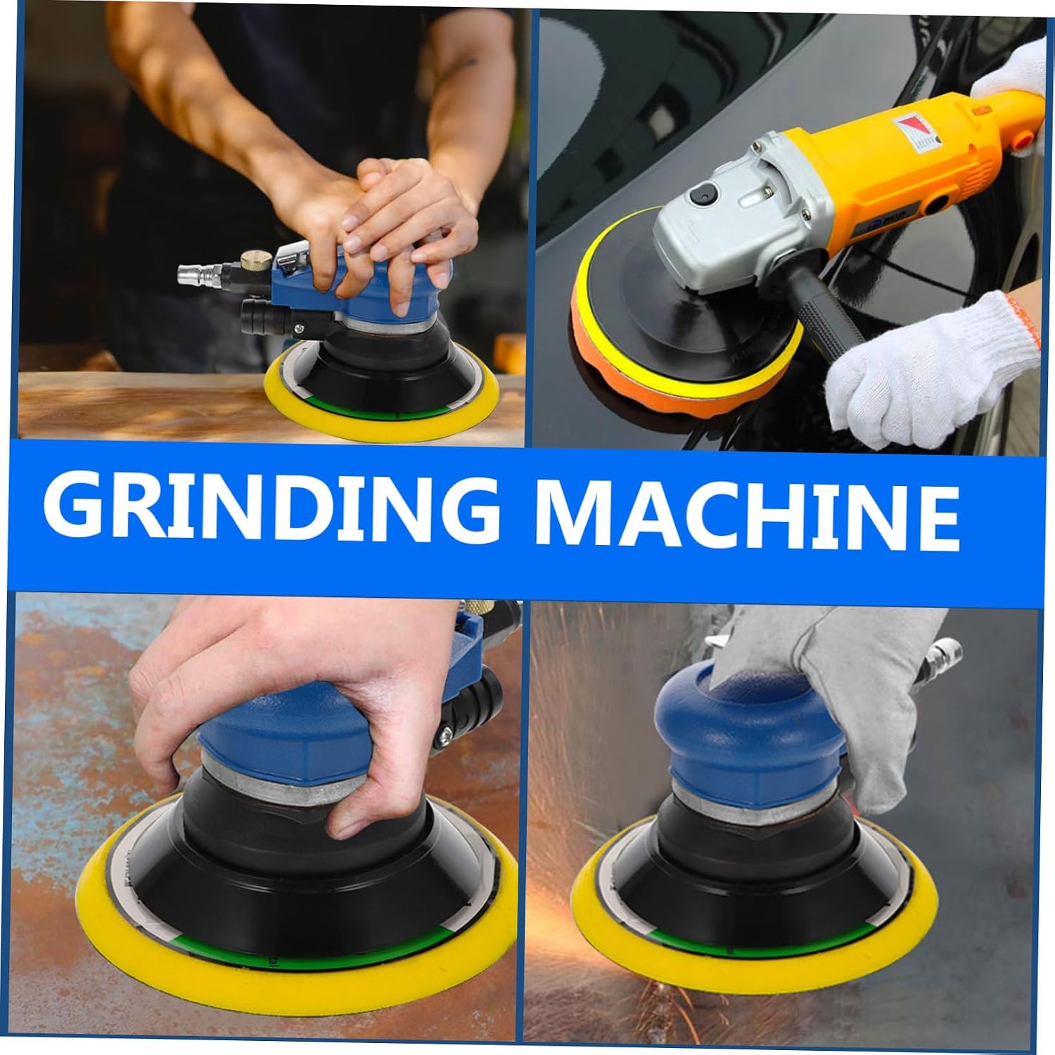 Outanaya 1set Pneumatic Angle Sander Polishing Tool for Waxing and Grinding Polisher Dust Collection for Automotive and Woodworking Applications