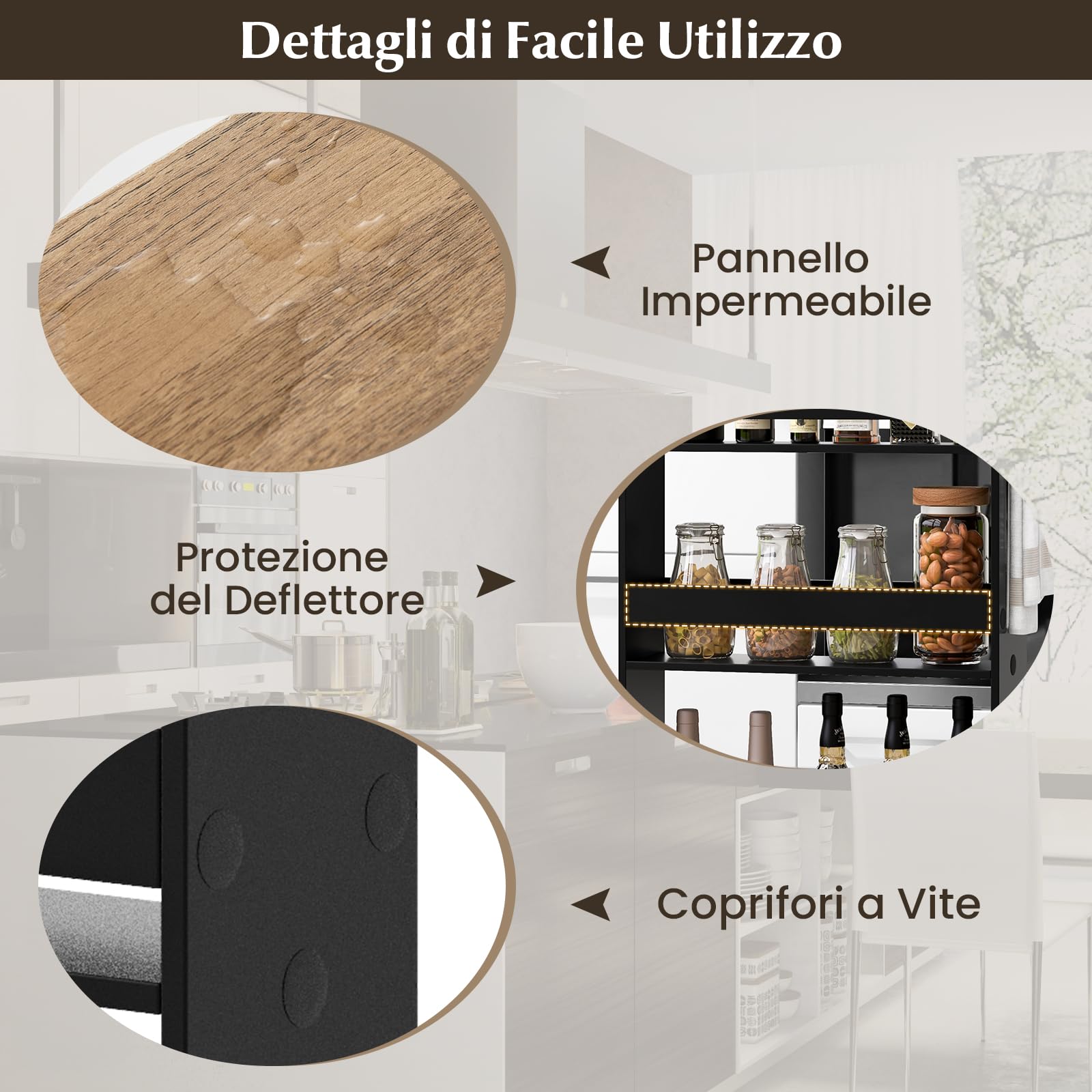 RELAX4LIFE Carrello di Stoccaggio Sottile a 4 Livelli con Maniglia e Ruote Girevoli a 360°, Unita Mobile di Ripiani Scorrevoli per Cucina, Bagno, Lavanderia, Spazi Stretti (NERO, 48x13x81 cm)