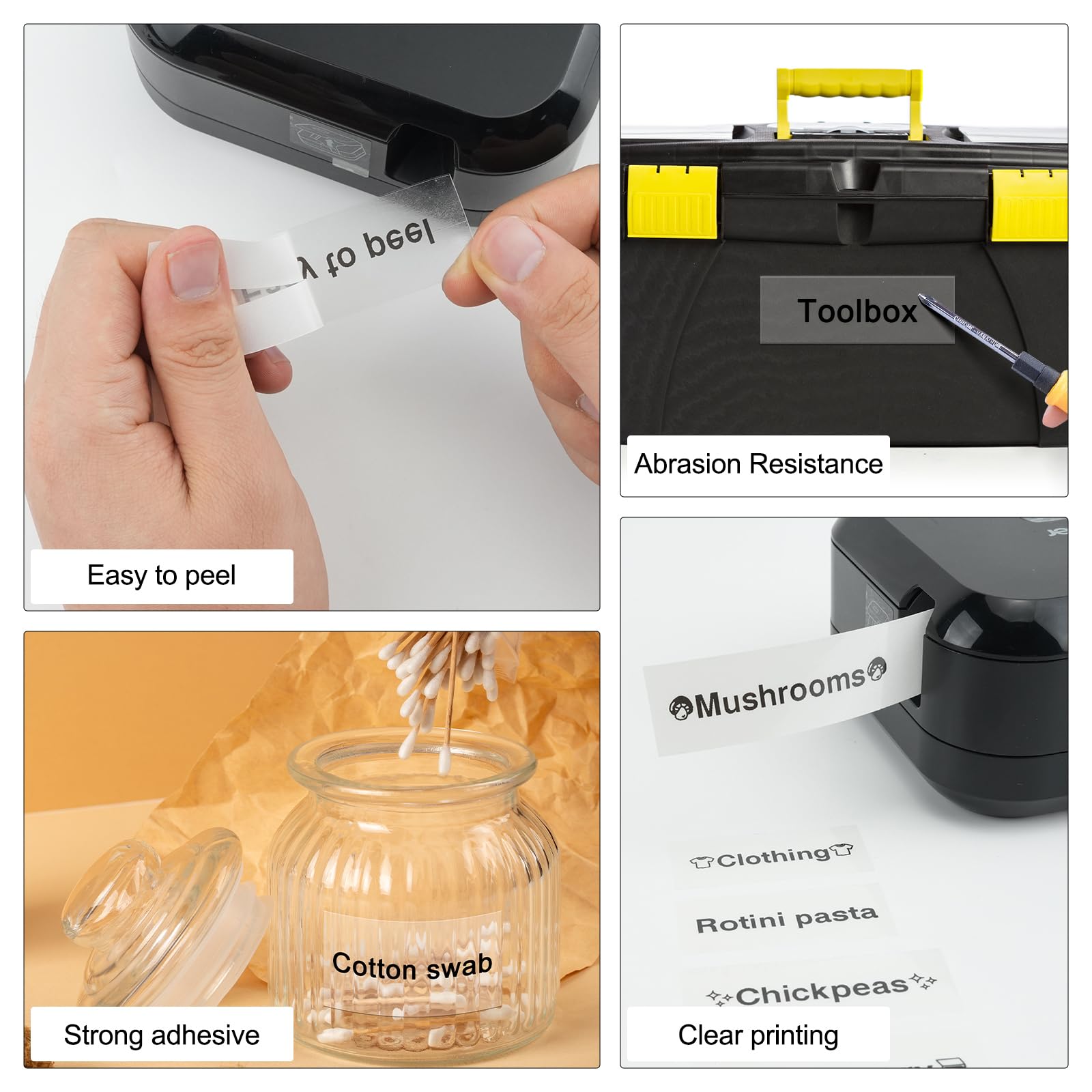 NineLeaf 6 x Ersatz für Brother P-Touch TZe-161 TZ-161 TZe161 TZ161 AZe 36mm 1.4'' Bänder Laminiertes Schwarz auf Transparent Schriftband Kassette für Ptouch PT-9200PC PT-9500PC Beschriftungsgerät