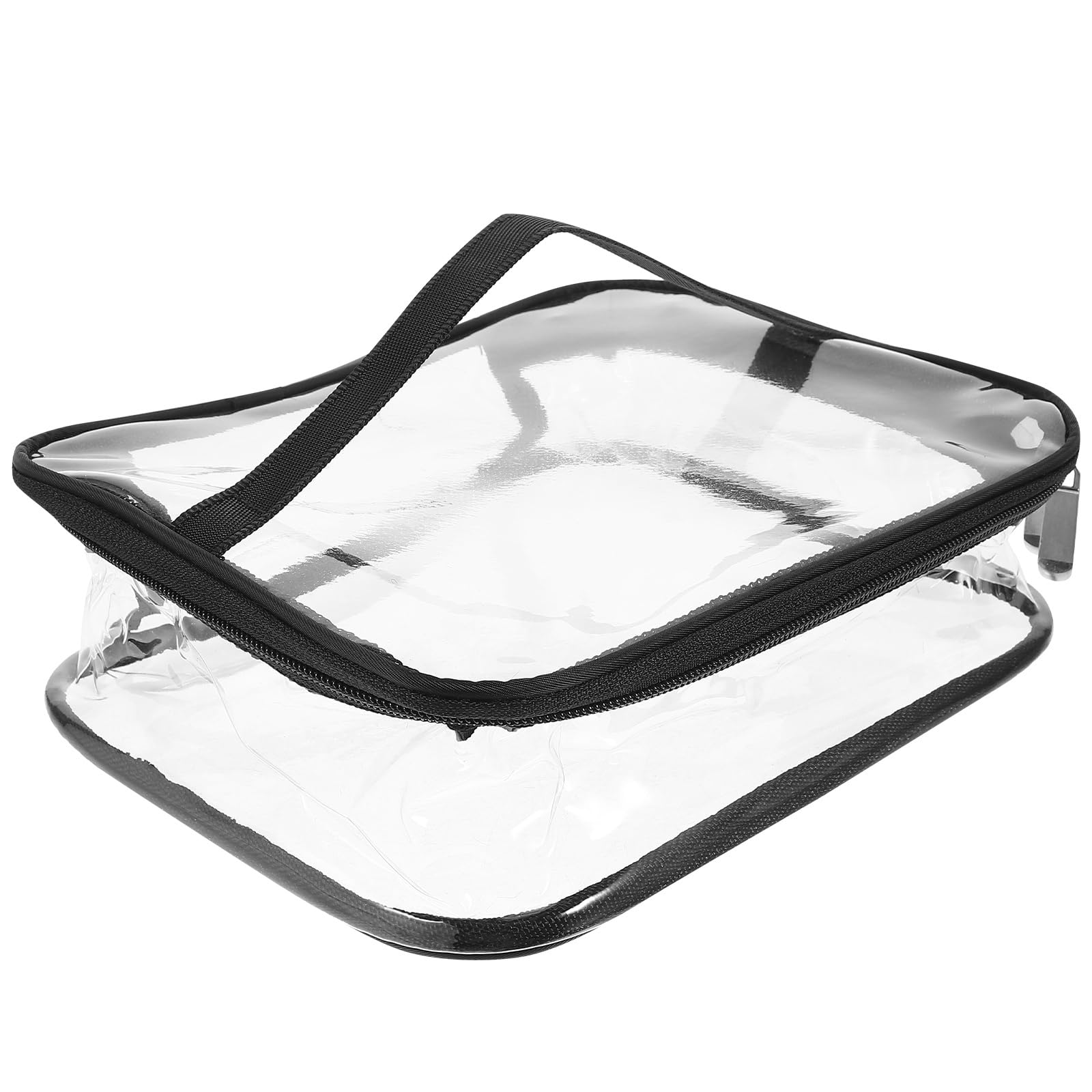 Cabilock Clear Lunch Bag Small 9.5 Inch Transparent Pvc Handbag with Zipper for School Outdoor Travel Airport Security Cosmetic Storage Pouch
