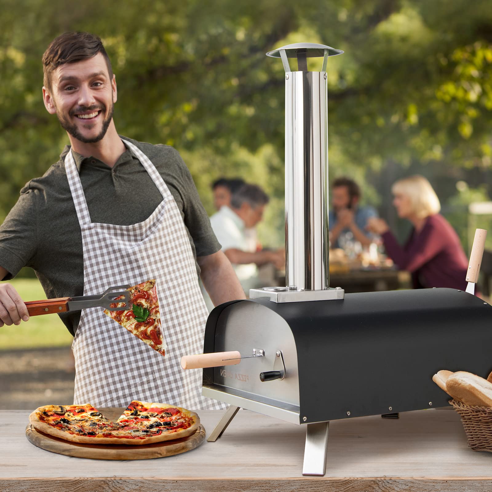 Costway Wood Oven Pizza Maker Costway 12 13 Outdoor Pizza Oven