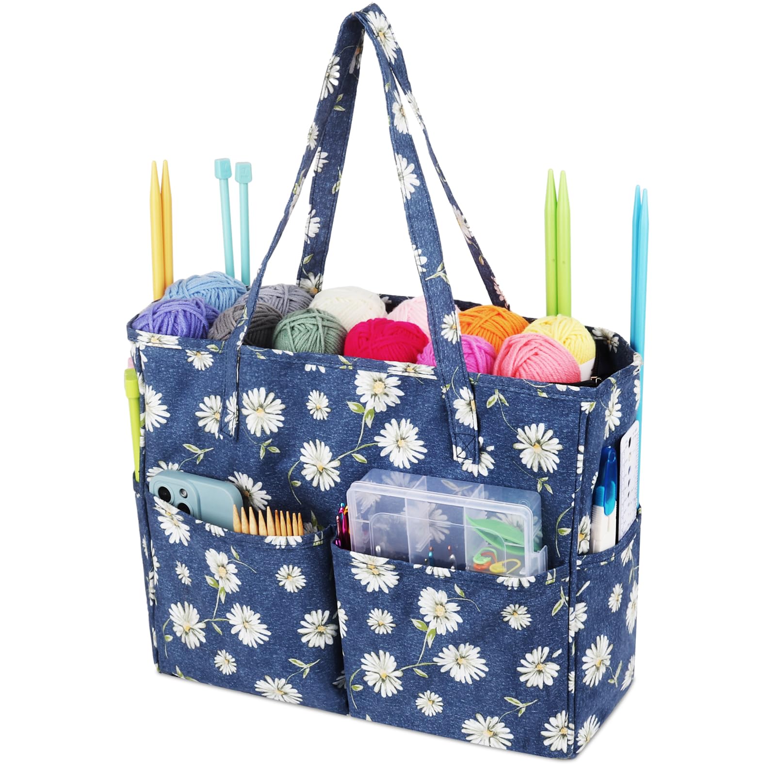 Strick- & Häkeltasche Mit 105 Teilen - Organizer Für Garne, Nadeln & Zubehör - Wasserdicht & Transparent