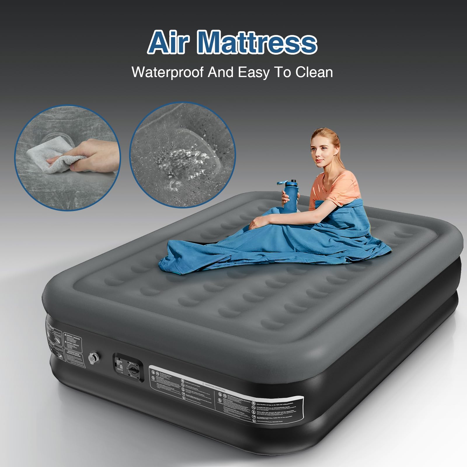 Queen Air Mattress with Built in Pump 18 Inch High Queen Air Mattress 1