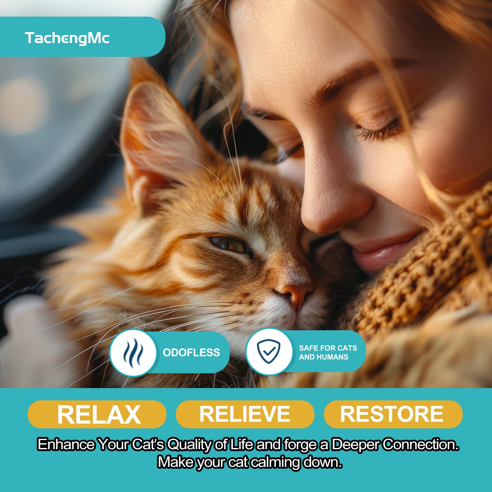 Cat Calming Diffuser, Cat Pheromones Calming Diffuser with 2 Diffuser + 4 Refill 48ml, 6-in-1 Cat Anxiety Relief Cat Pheromone Diffuser Kit 120 Days, Pheromone Diffuser to Calm Cats - image 8