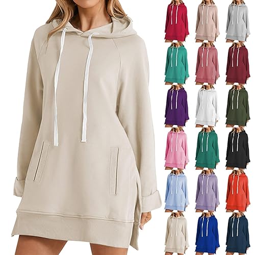 Warmy Oversized Hoodie Dress 2026 Long Sleeve Plus Size Plain