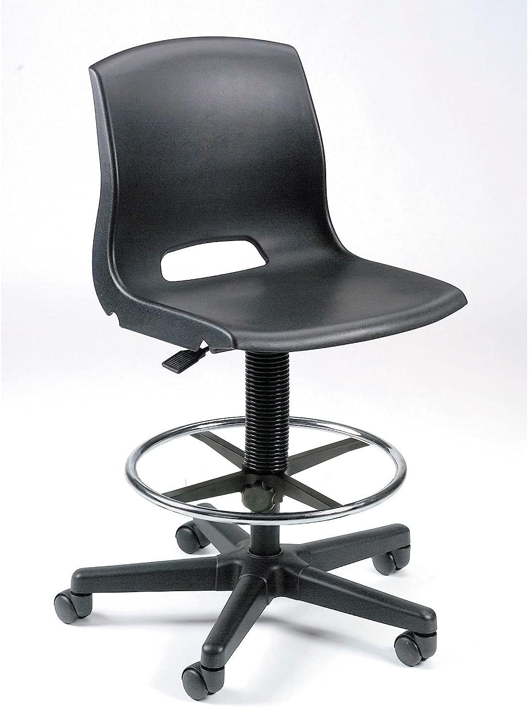 Global Industrial Contoured Plastic Stool, Black