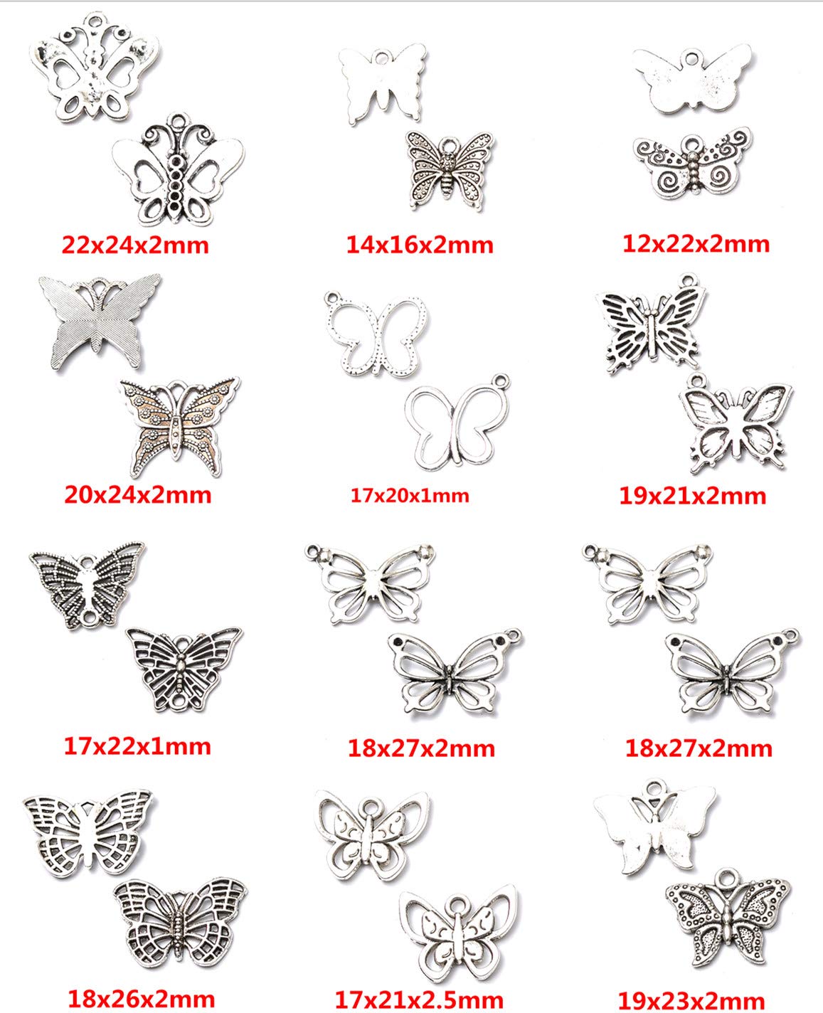 WYSIWYG 20 Pz Pendenti E Ciondoli 18x14mm Farfalla Vuota Pendenti - Foto 8